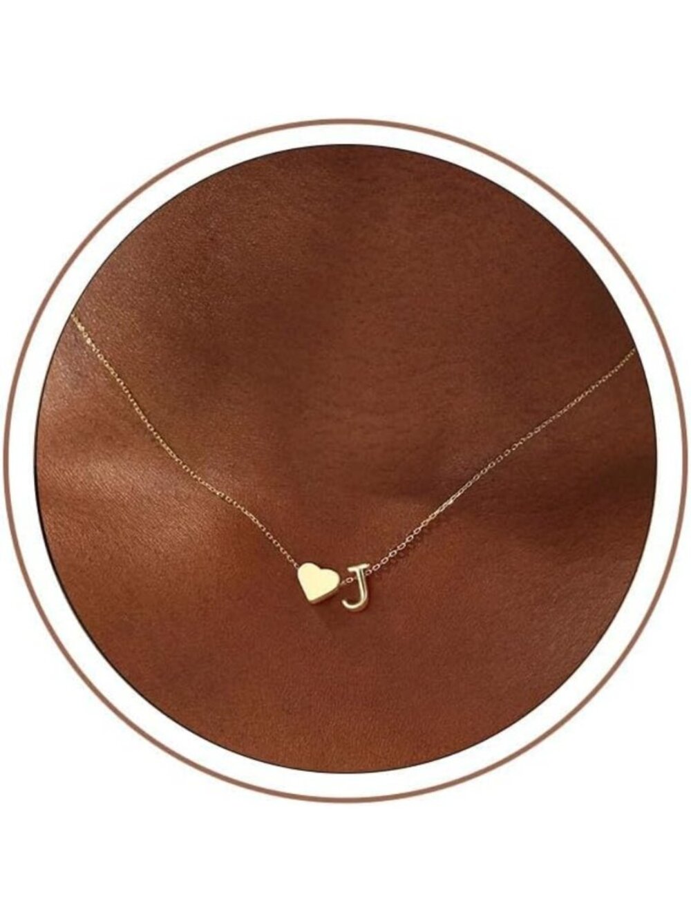 Dainty Heart Initial Necklace - 18K Gold Plated A-Z Pendant for Women & Teens